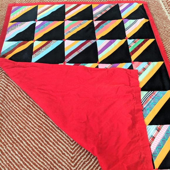 Other - Quilt Blanket Handmade with Red Curduroy Backing